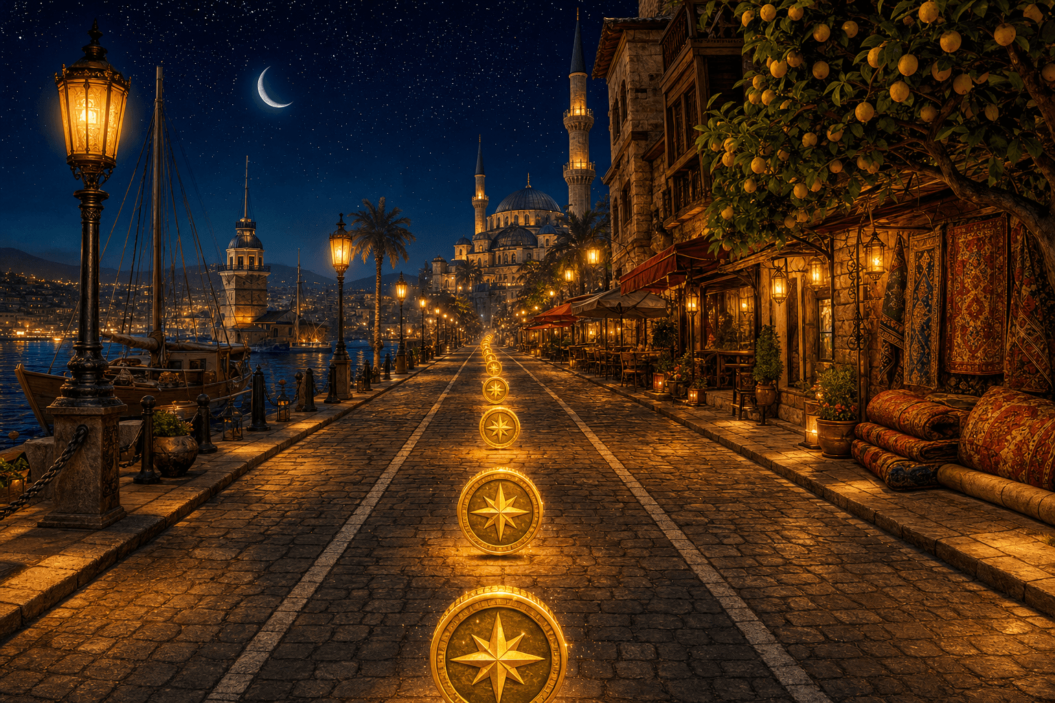 Reward Run night Mediterranean street